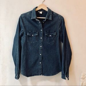 H&M snap denim chambray